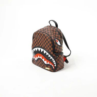 Tas SPRAYGROUND SAWTOOTH SHARK IN PARIS BROWN BLACK BACKPACK 100% ORIGINAL 28X15X33CM