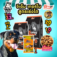 (10 kg.)(20 kg.) อาหารเม็ดสุนัข GM TURBO SUPER MAXX (SU) สูตรเร่งโต เสริมโครงสร้าง โปรตีน 33% มีน้ำม