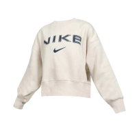 【NIKE 耐吉】女長袖T恤-休閒 慢跑 運動 上衣 米白(FV7675-104)