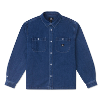 【CONVERSE】Denim Shirt 男款 深藍色 牛仔 襯衫 長袖 休閒 外套 10026570-A01