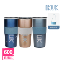 IKUK 艾可 真陶瓷內膽保溫杯600ml(杯內附提袋/咖啡隨行杯/直飲杯/環保杯/保溫瓶)