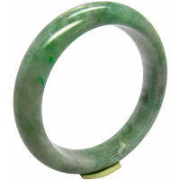 【小樂珠寶】翡翠手鐲綠底帶正陽綠花天然A貨(手圍18.1號 內徑56.7mm V633)