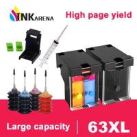 INKARENA Ink Cartridge 63XL Replacement for HP 63 XL Ink Cartridge For HP 63 for Deskjet 1110 1111 1112 2132 3630 5220 5230 5252