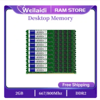 10Pcs DDR2 2GB 667Mhz 800MHz PC2-5300 Ram Desktop Computer DIMM 200-Pins 1.8v Non-ECC Wholesale / Volume 2R X 8 Unbuffered
