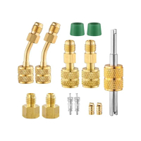 Bộ điều hợp chia nhỏ mini, R410A, Đầu nối cổng chân không sạc R410A, Nữ 5 / 16 inch đến Nam 1 / 4 in