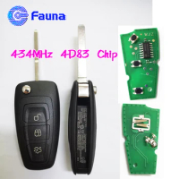 3 Button 434MHz FSK Remote Control Key For Ford Focus With 4D83 DST80 Chip HU101 Blade By WJZ Better Quality