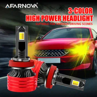 Tricolor Lamp H7 Led Canbus High Power Car Headlight H4 Light H1 H8 H9 H11 9005 HB3 9006 HB4 LED Bulb 4300K 5000K 6500K Car Lamp
