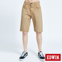 EDWIN 男裝 JERSEYS 迦績 PK EJ3棉涼感寬鬆 牛仔短褲-灰卡其