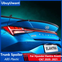 UBUYUWANT Original Style Car Rear Spoiler for 2020 2021 Hyundai Elantra Avante CN7 ABS Plastic Rear Wing Trunk Spoiler for Car