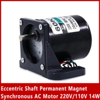 Motor+Bracket 60KTYZ Eccentric Shaft Permanent Magnet Synchronous AC Motor 220V/110V 14W 2.5rpm-80rpm CW CCW Motor