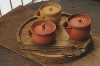 純手工紫砂段泥寶瓶 泡瓶蓋碗茶壺 日式復古風 陶瓷茶道具 凹凸集