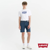 【LEVIS 官方旗艦】男款 501膝上排釦直筒牛仔短褲/精工深藍染水洗/彈性布料 熱賣單品 36512-0152