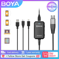BOYA BY-BCA70 XLR to Lighting Type-C USB Audio Adapter Cable for iPhone 13 HUAWEI Android Smartphone PC Microphone Accessories
