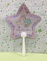 【震撼精品百貨】Little Twin Stars KiKi&amp;LaLa 雙子星小天使 Sanrio 造型扇附鏡-星星#95876 震撼日式精品百貨