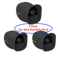 3 Pack Cover Skins for Arlo Pro and Arlo Pro 2 Wireless Smart Security Camera,Water and UV Resistant,Perfect Fitting(Black_