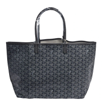 【GOYARD 高雅德】經典St. Louis PM防水帆布LOGO購物包(中-灰AMALOUIS-PM01-GRAY)