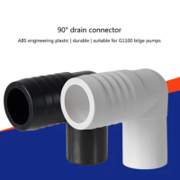 90 Degree Thru Hull Valves Fitting Nylon Connector Water Outlet Port for 1 Inch Hose Boat Drain Bilge Pump Plumbing Fitting