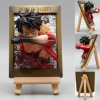 10cm Luffy Figure Phoframe One Piece Anime Magnet Gear 2 Luffy 3d Figure Sticker Refrigerator GK Statue PVC Collectible Doll Toy