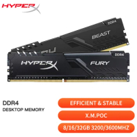 HypeX Memoria Desktop RAM DDR4 64(32X2) 32 16 8GB 3600 3200MHz PC4-28800 25600 288Pin X.M.P Heatsink Memory For Desktop Computer
