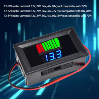 LED Voltmeter Tester Battery Tester Lithium Battery Capacity Meter Car Battery Charge Level Indicator 12V 24V 36V 48V 60V 72V