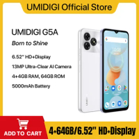 UMIDIGI G5A Smartphone 6.52" Screen 4GB+64GB 5000mAh Battery Helio A22 13MP Camera 10W Mobile Phones