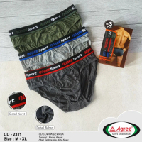 Agree 2311 1 Box 3 Pcs | Celana Dalam Pria Sport Karet Boxer M-XXL COD Wardanimalang