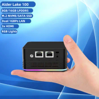 T9 Plus Mini PC Intel Alder Lake N100 16GB DDR5 1TB NVMe SSD Windows 11 Game Computer Dual LAN Three HDMI Firewall Server WIFI 5