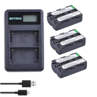 Batmax 3pcs NP-FM500H NP FM500H Battery+LCD Dual USB Charger for Sony A57 A65 A77 A99 A350 A550 A580 A900 Cameras