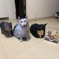 1Pc Fun Stereo Origami Poster haiwan Oiiao kucing Huh Cat Maxwell Cat buatan tangan DIY Model kertas