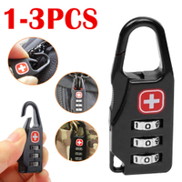 1-3PCS Portable Alloy Mini Lock Padlock Safe Combination Code Padlock for Luggage Zipper Backpack Travel Luggage Anti-theft
