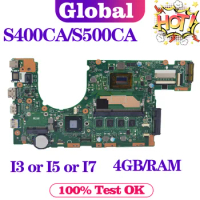 KEFU S400CA Mainboard For ASUS S500CA S400C S500C S400 S500 Laptop Motherboard i3 i5 i7 3th Gen 4G/RAM