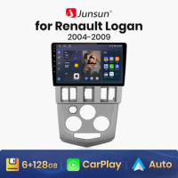 Junsun V1 AI Voice Wireless CarPlay Android Auto Radio for Renault Logan 1 2004-2009 4G Car Multimedia GPS 2din autoradio