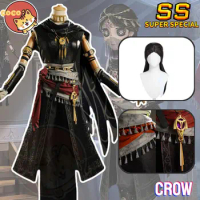 Game Identity V Crow Antiquarian Cosplay Costume Identity V Cosplay Qi Shiyi Crow Costume IDV Black Long Dress ande Crow Wigs