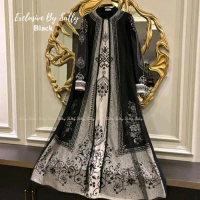 PF - MEDI DRESS PRINTING EXCLUSIVE PREMIUM By Sally scarf - Black