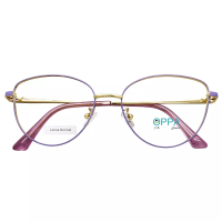 Oppaglasses Frame Kacamata Korea Wanita / Pria OP07 PP Purple Gold Oval Cat Eye