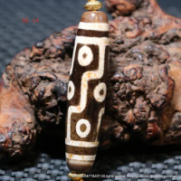 Unique Energy Tibetan Top Old Agate 9 Eye Kingdom dZi Bead Amulet Pendant 5A D07 LKbrother Sauces UPD0904A01