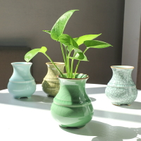親居龍泉花器青瓷創意簡約現代插花小擺件茶室裝飾品水培花插花瓶
