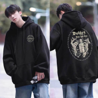 NASA IDOL Jaket Sweater Hoodie Boxy Pria Oversize Hitam Lengan Panjang C266 Distro Crewneck