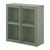 IVAR 附門收納櫃, 灰綠色 網狀, 80x83 公分