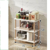 木製儲物小推車置物架（富麗款三層70 北歐白） 