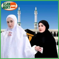 EGAN MART - Hijab haji dan umroh Bergo umroh bahan katun premium All Size BERGO PUTIH KHADIJAH
