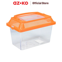 Boyu Kandang Reptil Kecil 18x11x12 cm - Oranye Terarium Plastik Turtle Cage Reptile Box Wadah Reptil