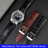 Notched watchband for Casio Steel Heart G-SHOCK series GST-B500D/AD series modified leather wristband watch strap men's bracelet