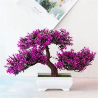 Artificial Flowers Pine Tree Potted Fake Plant Mini Bonsai Decoration for Home Garden Decor Wedding Party Office Table Ornaments
