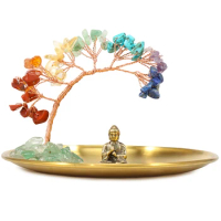 Tree and Buddha Decor Buddha Statue with Crystal Tree Energy Balance Tree of Life Handmade Tree and Buddha Statue Zen Chakra