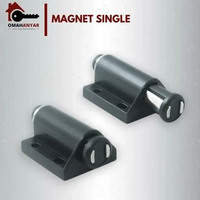 Magnet Push Open Kaca Single Double Chrome Black Push Lock Cabinet Door Catch Magnet Single SAJA (2 