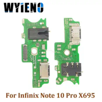 Wyieno For Infinix Note 10 Pro X695 USB Dock Charger Port Plug Headphone Audio Jack Microphone Flex Cable Charging Board