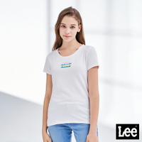 Lee 水彩線條小Logo短袖T恤 女 白 Modern
