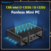 Fanless Mini PC 13th Gen Intel i7 1355U i5 1335U Windows 11 PCIE4.0 Dual 2.5G LAN Tunderbolt 4 WiFi6 Gaming Mini Computer NUC PC