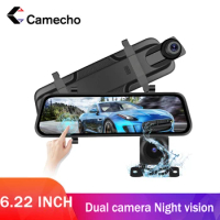 Camecho 9.66 Inch Car Dash Cam Rearview Mirror DVR Dash Camera Rear Camera Auto Registrar Parking Monitor Dash Cam For Car
